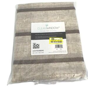 Clean Window Lichtenberg 84x52 Twill Stripe Curtain single Panel Beige Brown NIB